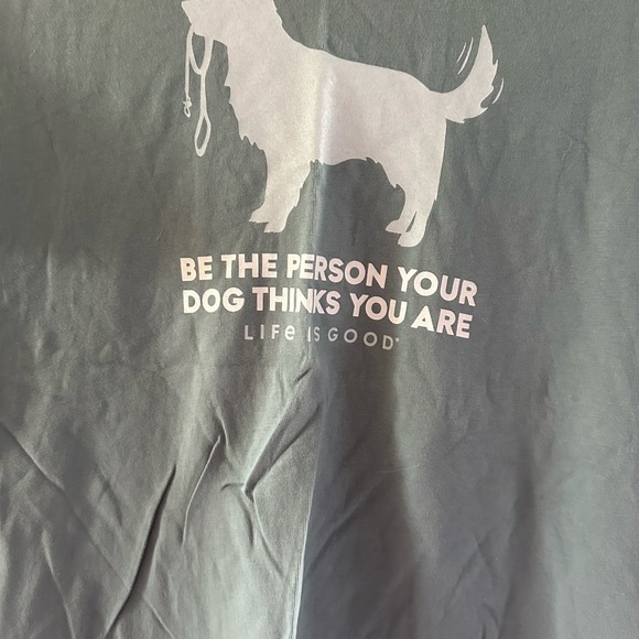 Life Is Good Tops - EUC Life Is Good Dog Silhouette Tee - Grayish green Size-XXL